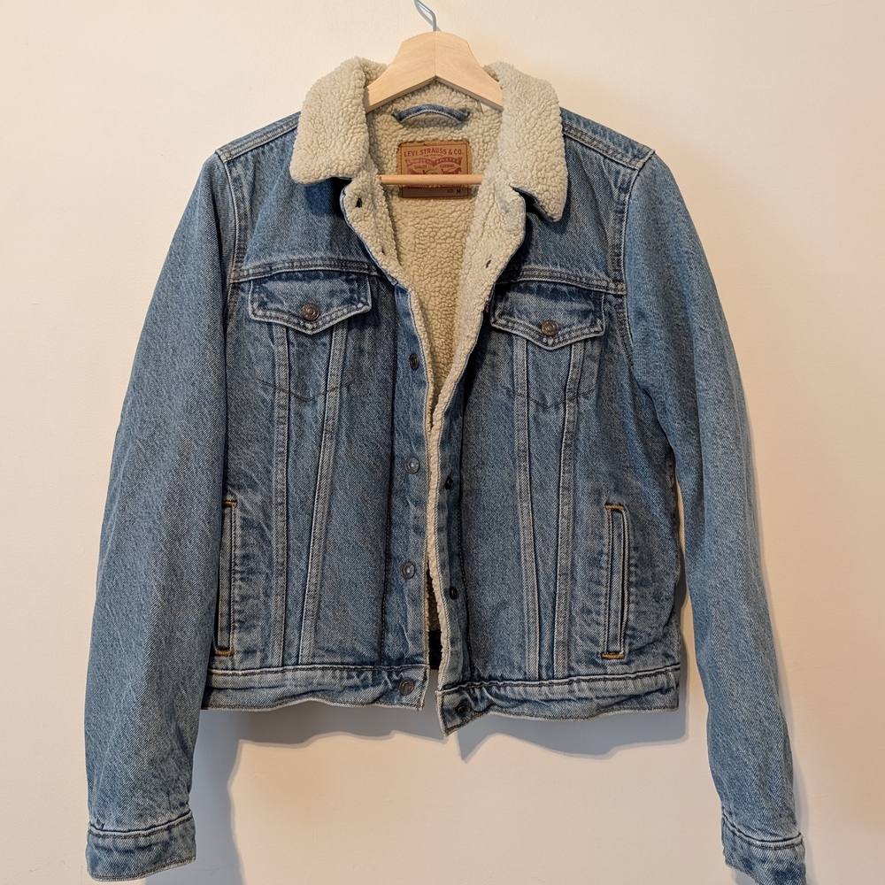 Blue Denim Jacket with Sherpa Lining